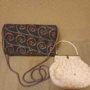  beads bag 2 point pochette approximately 24cm×14cm×5cm band bag approximately 27cm×18cm×5cm