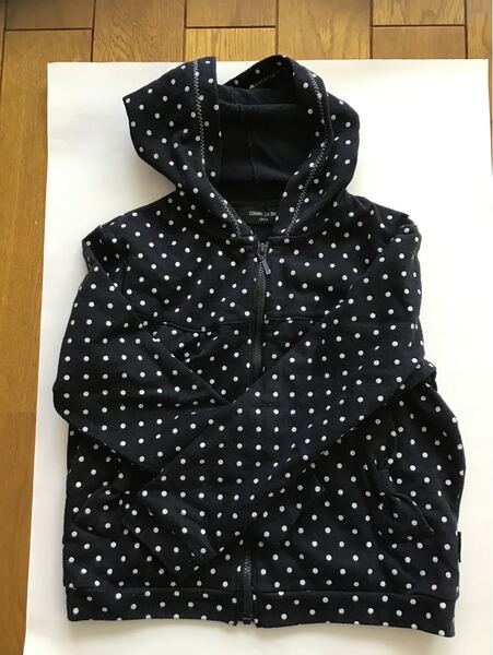 COMME CA ISM コムサイズム ドット柄パーカー ネイビー 120cm
