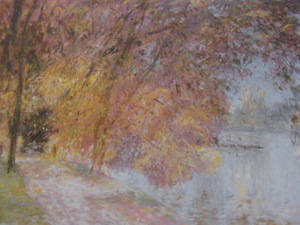 Art hand Auction Yoshimi Oka, [Autumn on the Marne], From a rare collection of framing art, New frame included, In good condition, postage included, Painting, Oil painting, Nature, Landscape painting