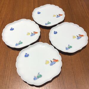 〈送料無料〉深川製磁 六歌仙 菊中割和皿揃 小皿 取皿 銘々皿 深川製 深川