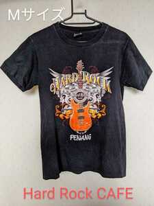 ■■Hard Rock Cafe■■ハードロックカフェ ペナン プリントTシャツ Mサイズ ブラック　used