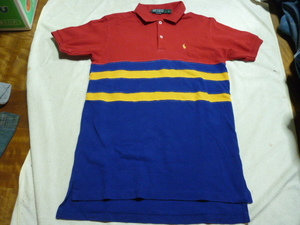 ラルフローレン　ボーダーポロシャツ　POLO RALPH LAUREN　L　アメカジ　ビンテージヴィンテージ80's90's　鹿の子 