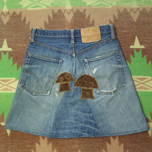 カスタム 【LEVI’S 505-0217】60s Denim Jeans Skirt/ 60年代 リーバイス デニム スカート ジーンズ ビッグE ヒッピー ヴィンテージ50s70s