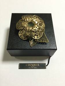 CHANEL Chanel 01A Vintage брошь здесь Mark Stone Gold цветок аксессуары [D014432]