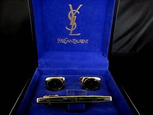 ◎№2289◎■良品■【YSL】サンローラン【ゴールド】■カフス＆ネクタイピン セット♪