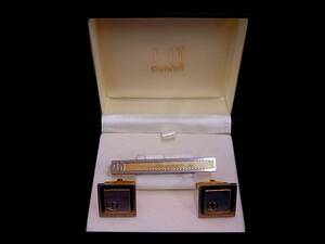 *N2572*# beautiful goods #[dunhill] Dunhill [ silver * Gold ]# cuffs & necktie tweezers!