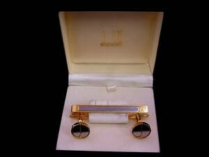 *N2562*# beautiful goods #[dunhill] Dunhill [ silver * Gold ]# cuffs & necktie tweezers!