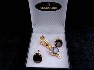 *N2341*# новый товар # Trussardi [ Gold ]# запонки & галстук пинцет!