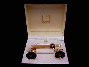 *N2591*# superior article #[dunhill] Dunhill [ Gold ]# cuffs & necktie tweezers!