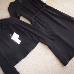 新品 TO BE CHIC ステンカラーウールワンピーススーツ 38 濃紺 107800円 お受験 説明会 卒業式 入園入学式