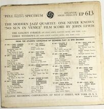 THE MODERN JAZZ QUARTET ONE NEVER KNOWS EPレコード_画像2