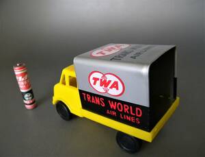 当時物 ★★TWA AIR LINES パネルトラック !! 日本製ブリキ 自動車 はたらく車 ボンネット 旧車「定形外/LP可」★★未使用デッドストック品