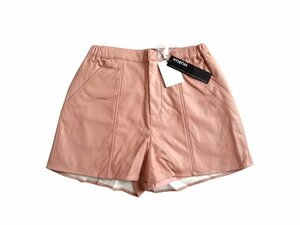  new goods regular price 6300 jpy MURUAm Roo a pink . leather short pants high waist Mark baby's bib la-1 S