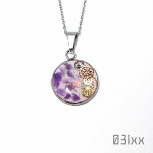[ free shipping * prompt decision ]SPS006 pendant natural stone tooth car amethyst purple crystal 2 month birthstone stainless steel steam punk manner taste 03ixxSP pendant 