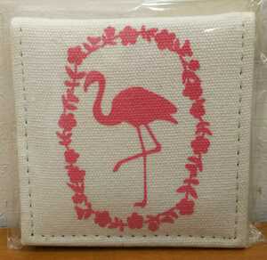  flamingo pattern compact mirror comb attaching KL-15-0011 pink unused * unopened *