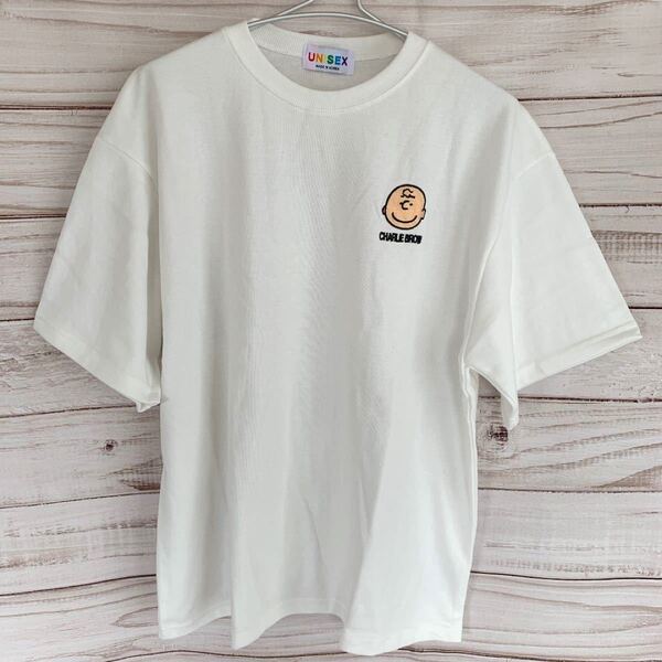 SNOOPY チャーリー Tシャツ 白 ユニセックス