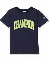 2点新品13880チャンピオンchampion紺ネイビー半袖Tシャツ胸ロゴプリント120cm夏綿100%ユニセックス男女兼用キッズジュニア通園通学アメカジ_画像1