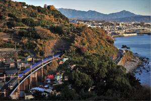 鉄道写真　EF66牽引貨物列車NO2 朝の東海道線を下る西濃コンテナの貨物列車