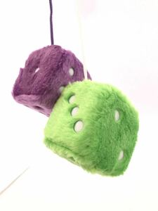  hanging dice rhinoceros koro room mirror car accessory soft purple green Toyota Nissan MMC Daihatsu Suzuki 