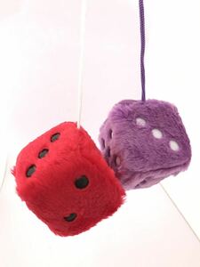  hanging dice rhinoceros koro room mirror car accessory soft red purple Toyota Nissan MMC Subaru Daihatsu Suzuki 