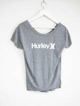 中古品 HURLEY ハーレー Vネック レディース プリント Tシャツ 杢グレー色系 タンクトップ リバーシブル_画像3