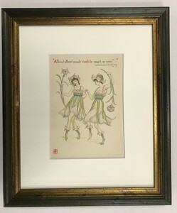 【特価】　≪　　ウォルター　クレイン　　≫　 オリジナルリトグラフ【石版画】 FLOWERS　FROM　SHAKESPEARES　GARDEN　ⅩⅩⅩⅠ 1906年