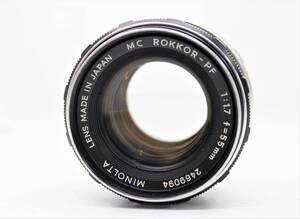 ★良品★MINOLTA ミノルタ MC ROKKOR-PF 55mm F1.7 ミノルタ王道！標準レンズ！ OK01865