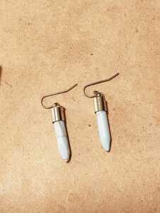 [ natural stone earrings!] fashion / accessory / jewelry / earrings / natural stone / alloy / blue 