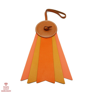  Hermes padokf Rod charm leather orange series × brown group bag charm [ circle ten thousand quality store ]