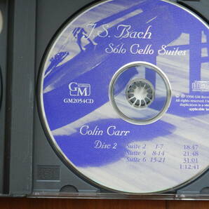 1249◆2CD Colin Carr J.S.Bach Solo Cello Suites 輸入盤 コリン・カー バッハの画像3
