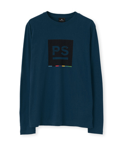 ☆新品未使用☆Paul Smith PS ビッグ ロゴ プリント ロングスリーブ Tシャツ ☆グリーン ☆Lサイズ☆着丈:67㎝ 肩幅:45㎝ 身幅55㎝