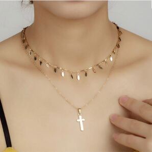 新品未使用 2連 ネックレス ゴールド クロス