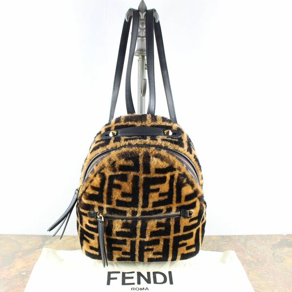 2020 COLLECTION FENDI ZUCCA PATTERNED SHEEP SKIN RUCK SUCK MADE IN ITALY/2020年コレクションズッカ柄シープスキンリュックサック