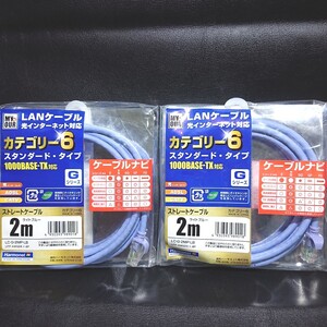 LANケーブル 光インターネット対応カテゴリー6 スタンダード・タイプ 2個セット