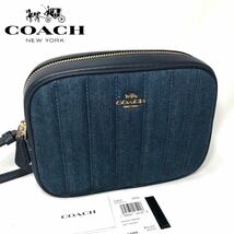 【新品】COACH コーチ 2WAY ショルダーバッグ クロスボディ ミニ カメラ バッグ ウィズ キルティング デニム C2937_画像1