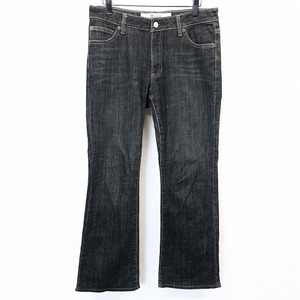 GAP Gap 6R женский женщина Denim flare pants ботинки cut джинсы низ длинный USED обработка одежда хлопок × полиуретан черный чёрный 