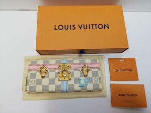 [M] LOUIS VUITTON ルイヴィトン ダミエ アズール 長財布 2018 春夏 トランク コレクション