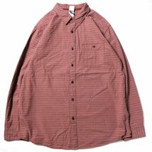 00's ノースフェイス チェック コットン ポプリン シャツ 赤系 (XL) 長袖 薄手 THE NORTH FACE_画像1