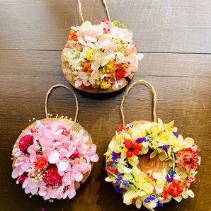 3個セット 切株アートフラワー ウォールフラワー プリザーブドフラワー インテリア 壁掛け フラワーアレンジメント 花 天然木材