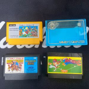 ファミコンソフト スーパーマリオブラザーズ ダービースタリオン ファミリースタジアムとケース