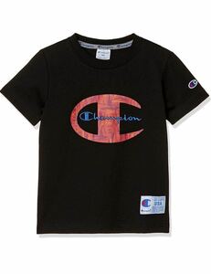 新品14501 champion チャンピオン110cm 黒ブラック　ビックロゴ半袖Tシャツお出かけ着着替え通園通学男女兼用ユニセックスT-SHIRT