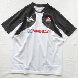  men's L* unused canterbury rugby Japan representative player supplied goods short sleeves T-shirt CANTERBURY JAPAN PR T-SHIRTS speed . durability eminent jersey material 