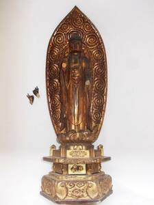仏像 仏 江戸時代 1738年 元文3年 木像 仏教美術 漆箔彩色仏像 時代物