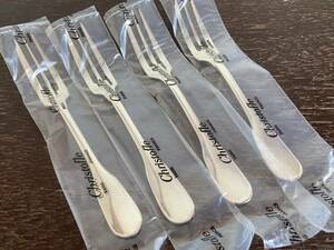  unused goods * Chris to full veru rhinoceros yu original silver plating made desert Fork 4 pcs set 15cm/Christofle/450-1