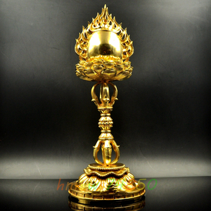 [.. law . temple . Buddhist altar fittings ] finest quality goods fire .... profit . gold Gou .. profit . gold . pasting Buddhism handicraft brass made height 42cm