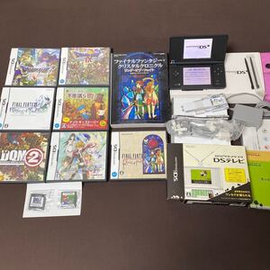 美品!!ニンテンドーDSi黒+DSテレビ+ソフトドラクエ5.9+FFクリスタルクロニクルなど9本まとめ売り。動作確認済 任天堂