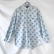 90s OLD GAP オールド ギャップ 長袖 ボタンダウン 水玉 ドット シャツ 水色 ヴィンテージ S レア 希少_画像1