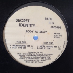 12inchレコード　SECRET IDENTITY / BODY TO BODY