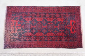 Art hand Auction Tapis tribal de la tribu Baloutche 161 x 90 cm 41/Tapis tissé à la main/Fait à la main/Tapis vintage/Vieux tapis/Vieux Kilim/Gur/Tribu, tapis, tapis, tapis, tapis, Les tapis en général