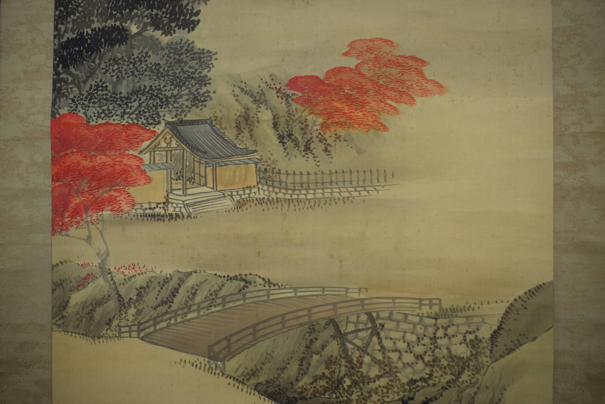 Echte Arbeit/Tamamine Hasegawa/Herbstblätter von Takao/Herbstlandschaft//Hängerolle☆Schatzschiff☆X-852 JM, Malerei, Japanische Malerei, Landschaft, Fugetsu